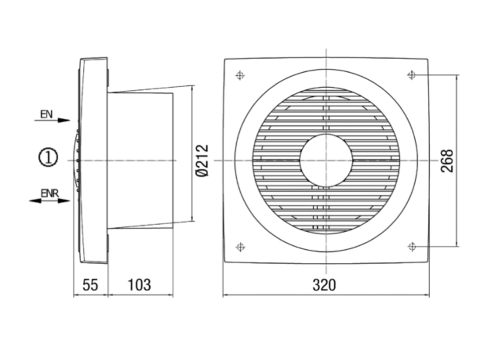 Maico Wandeinbauventilator ENR 20