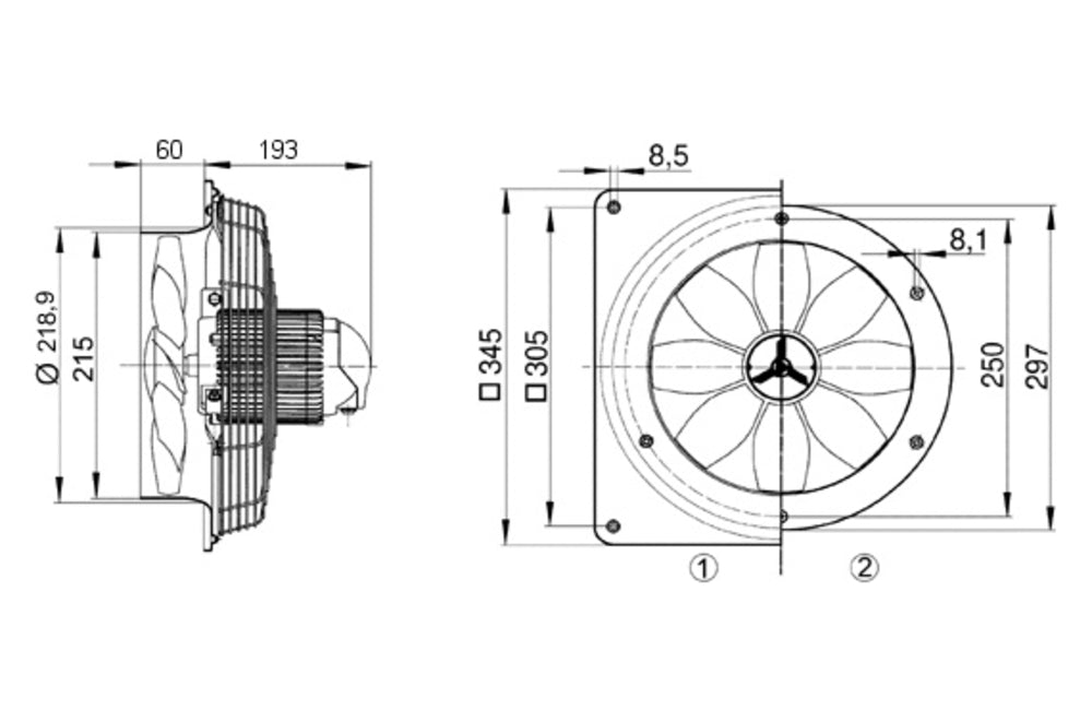 Maico Axial-Wandventilator DZS 20/2 B