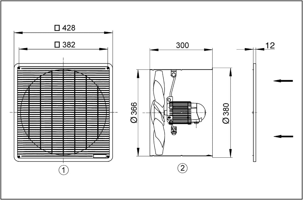 Maico Axial-Wandeinbauventilator DZF 35/4 B