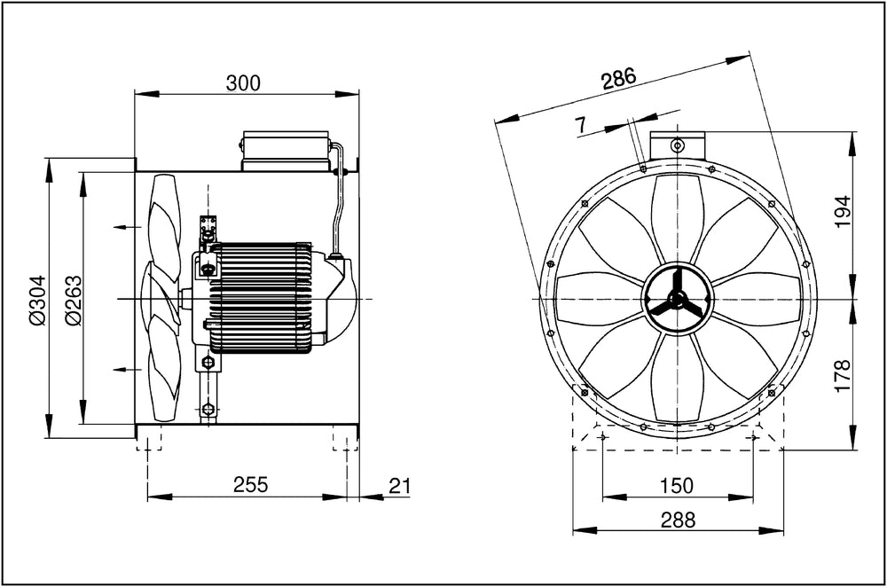Maico Axial-Rohrventilator DZR 25/4 D