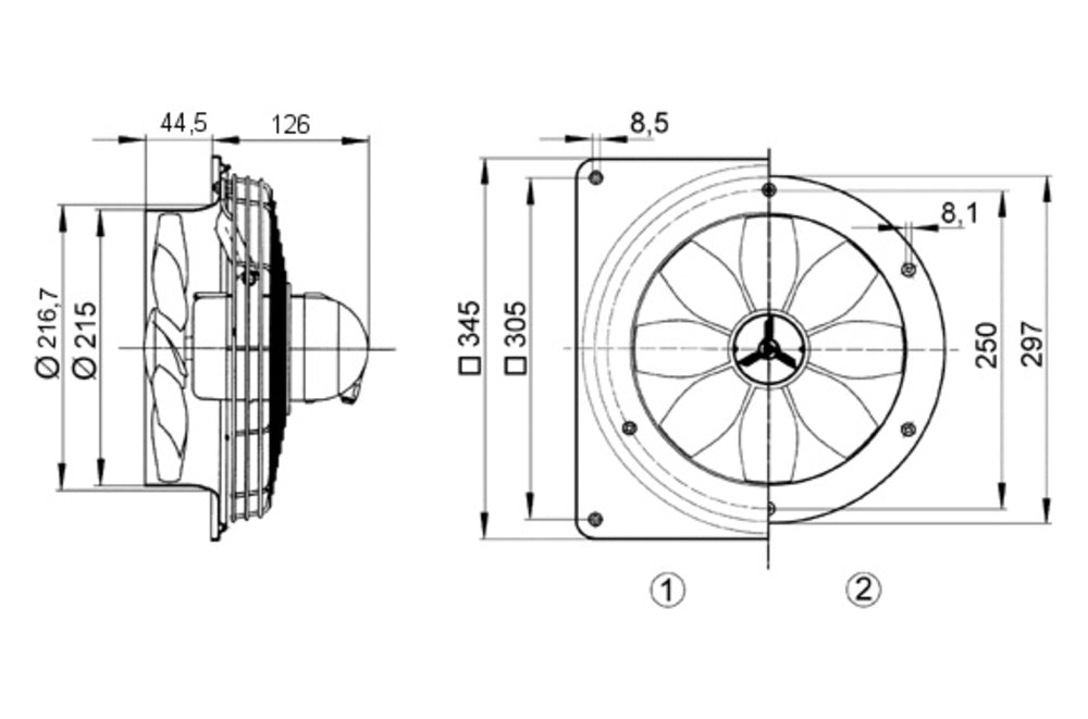 Maico Axial-Wandventilator EZQ 20/4-E Ex e