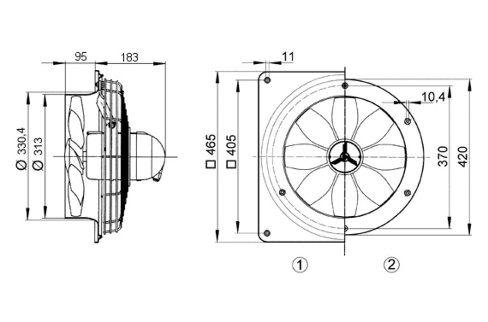 Maico Axial-Wandventilator DZS 30/2 B Ex e
