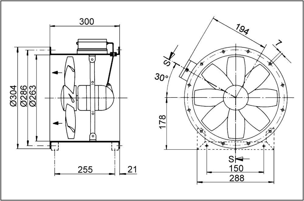 Maico Axial-Rohrventilator DZR 25/2 B Ex e