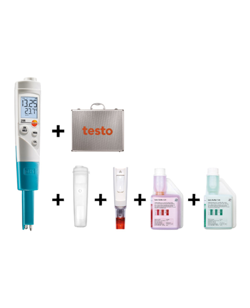 testo 206-pH1 Starter-Set - pH-/Temperatur-Messgerät für Flüssigkeiten