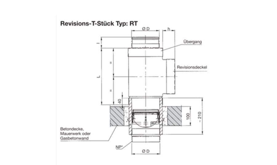 Strulik Revisions-T-Stück RT, NW 100mm