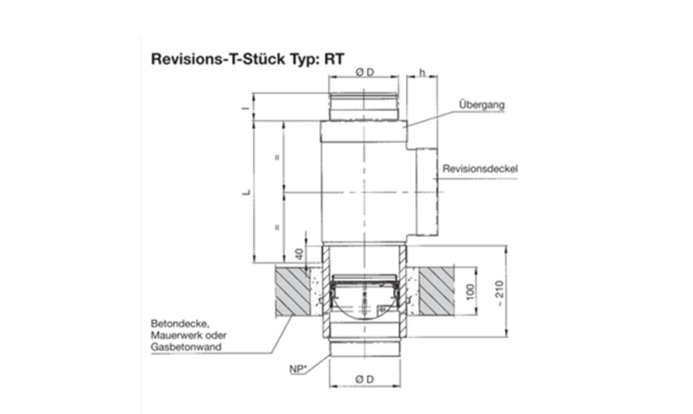 Strulik Revisions-T-Stück RT, NW 200mm
