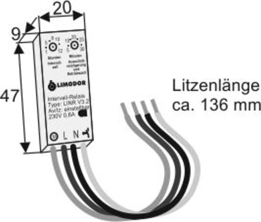 Limodor Intervallrelais LINR (Nachlauf-/Intervallzeit einstellbar)