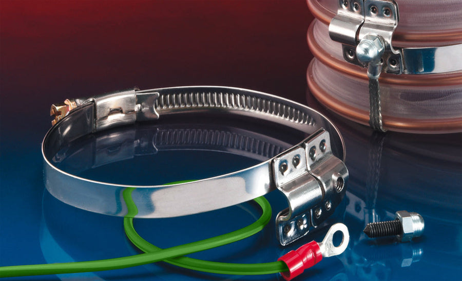 Norres Brückenschelle mit Erdung für gewellten Spiralschläuchen, für DN 60-65mm
