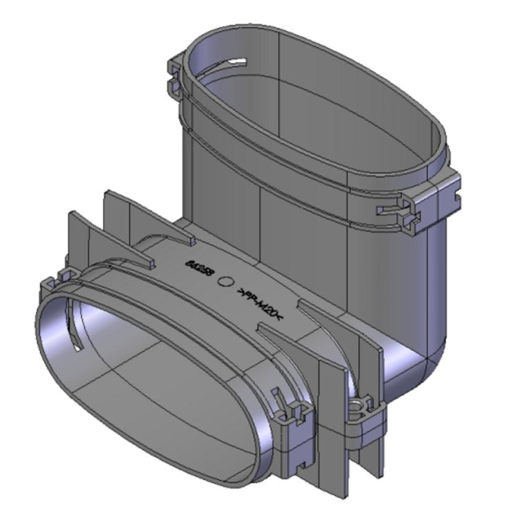Helios FRS-BV 51, FlexPipe Bogen vertikal, 90 Grad, Rohr Oval 51