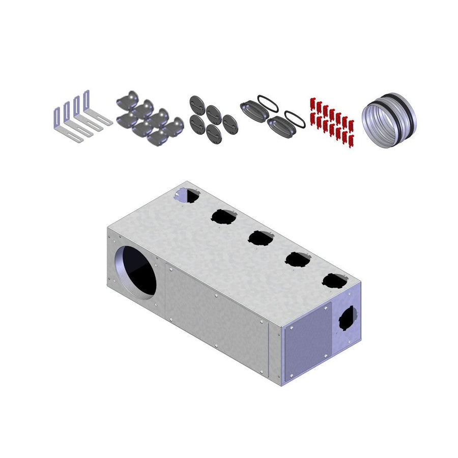 Helios FRS-MVK 5+2-51/160, FlexPipe Multi-Verteilerkasten 7 Einzelstutzen oval 51 2 x Anschluss-DN 160
