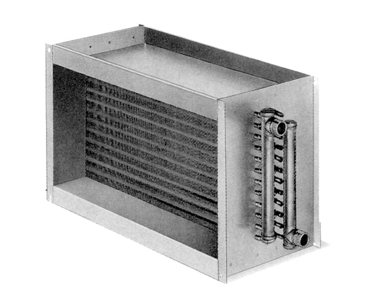 Helios WHR 2/80/50, Warmwasser-Heizregister für Rechteck-Kanäle