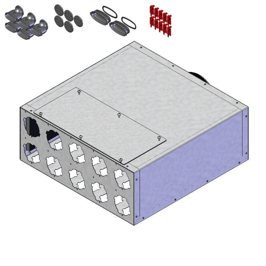 Helios FRS-VK 10-51/160, FlexPipe Verteilerkasten 10 Einzelstutzen Oval 51 Anschluss-DN 160
