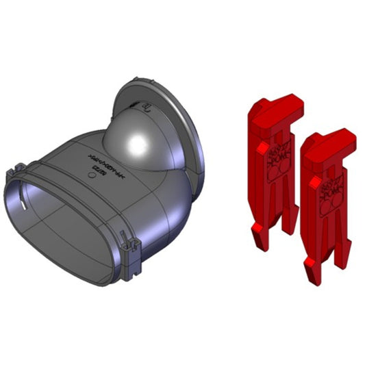 Helios FRS-ES 51, FlexPipe Einzelstutzen Oval 51 mit Bajonett- Verschluss für Blechteile
