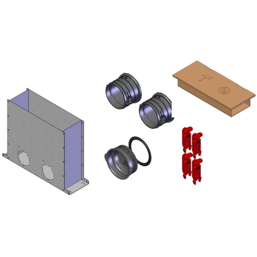 Helios FRS-MBK 2-75, FlexPipe Multi-Boden-Kasten 2 Stutzen Rund 75 für Bodengitter3878
