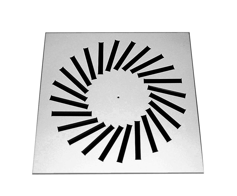 späth runder Deckendrallauslass DF-RO-C-A 298mm, 12 halbradiale Lamellenstanzungen