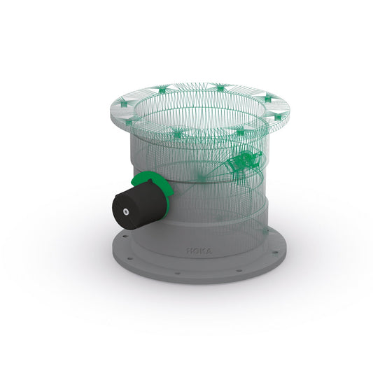 Drosselklappe aus PPs DN 200 mit Flansche und Drehknopf (stufenlos)