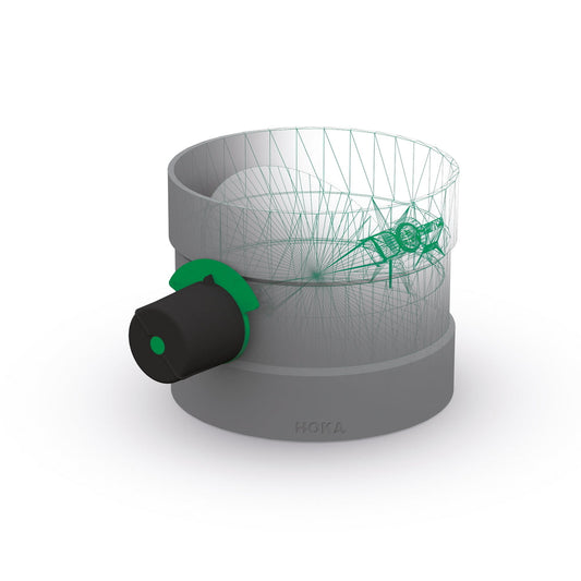 Drosselklappe aus PPs DN 75 mit Muffen und Drehknopf (15°-Rasterung)