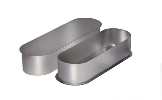 m+a Enddeckel EDO oval, BxH=400x150mm, Einstecktiefe=65mm