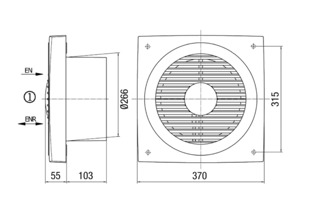 Maico Wandeinbauventilator EN 25