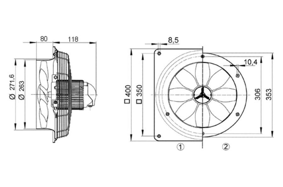 Maico Axial-Wandventilator EZS 25/4 E