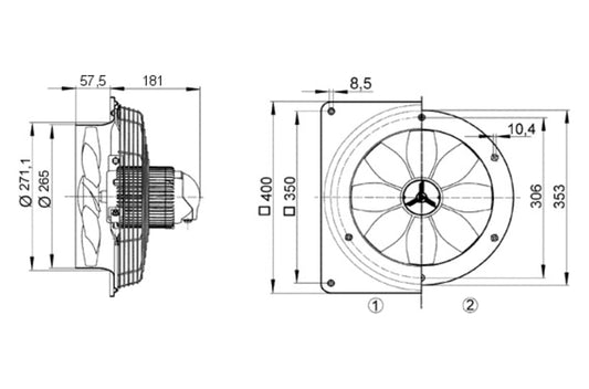 Maico Axial-Wandventilator DZQ 25/84 B