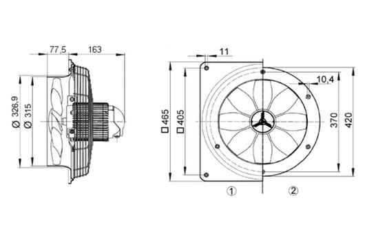 Maico Axial-Wandventilator DZQ 30/84 B