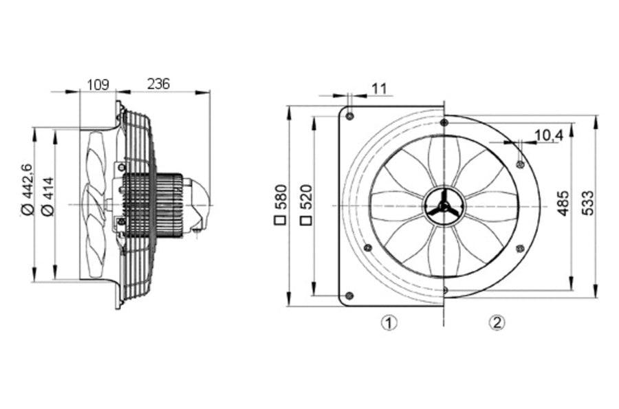 Maico Axial-Wandventilator DZS 40/42 B