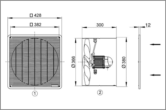 Maico Axial-Wandeinbauventilator DZF 35/6 B