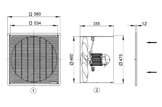 Maico Axial-Wandeinbauventilator DZF 45/6 B