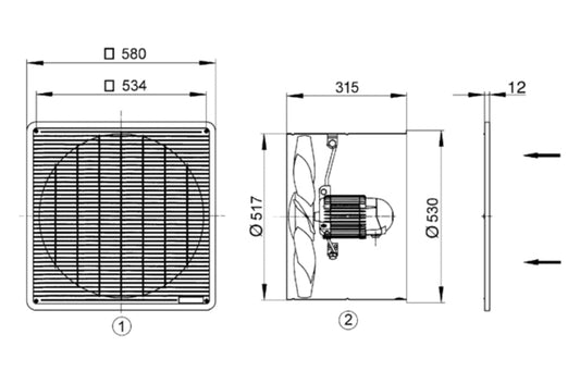 Maico Axial-Wandeinbauventilator DZF 50/6 B