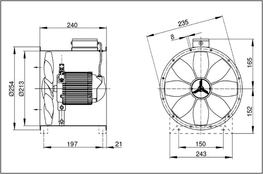 Maico Axial-Rohrventilator DZR 20/2 B