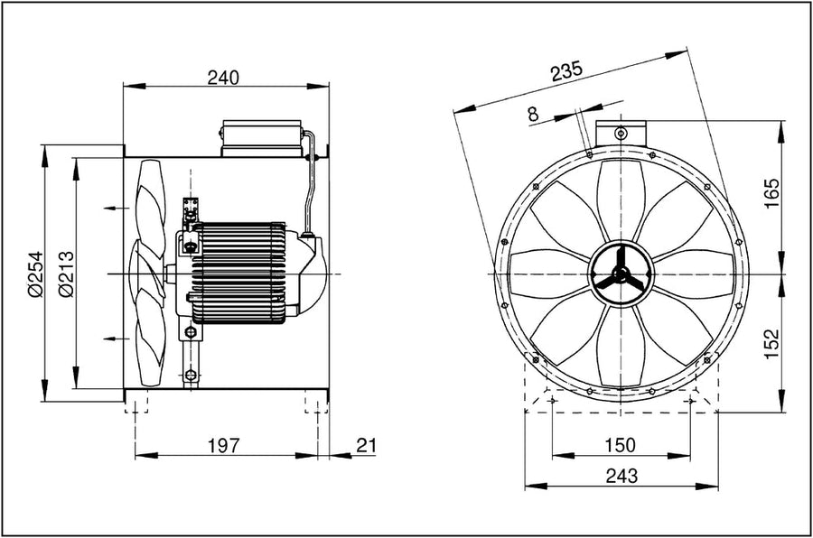 Maico Axial-Rohrventilator DZR 20/2 B