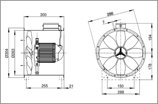 Maico Axial-Rohrventilator DZR 25/4 D