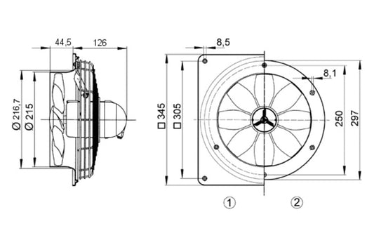 Maico Axial-Wandventilator EZQ 20/4-E Ex e