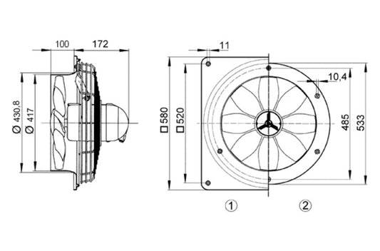 Maico Axial-Wandventilator DZQ 40/4 B Ex e