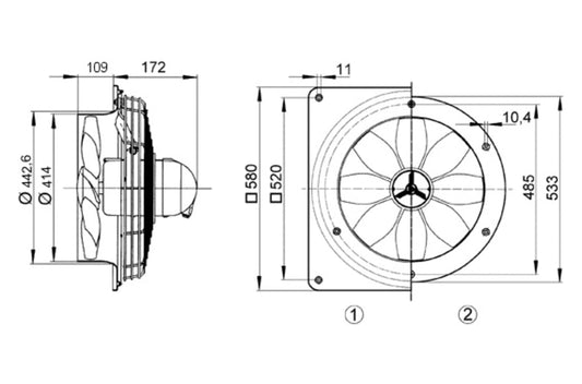 Maico Axial-Wandventilator DZS 40/4 B Ex e