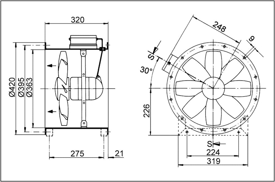 Maico Axial-Rohrventilator DZR 35/2 B Ex e
