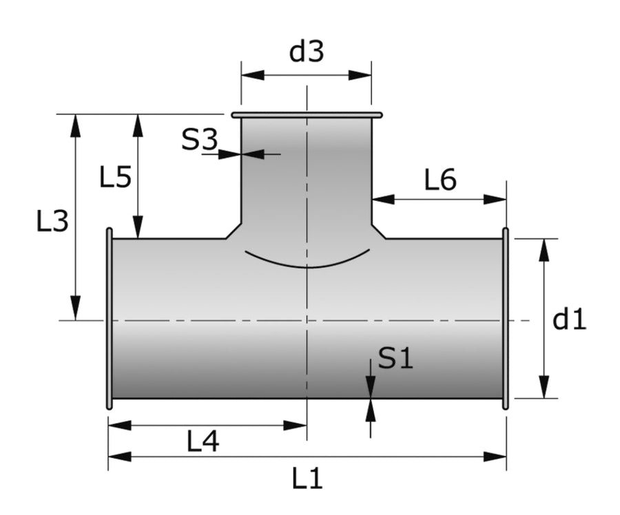 Metu-Form Abzweigstück 90° (Parallelflansch-System) NW 560/300