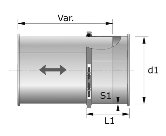 Metu-Form Schieberohr (Parallelflansch-System) NW 250