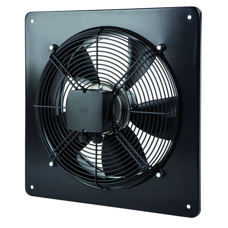 S&P Axial-Wandventilator HXBR-250 ECOWATT mit EC-Motor und quadratischer Wandplatte, 230V