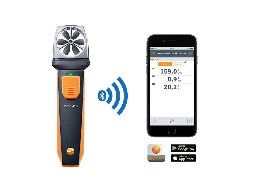 testo 410 i - Flügelrad-Anemometer mit Smartphone-Bedienung