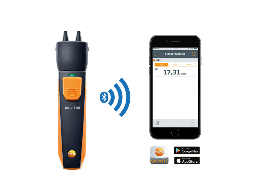 testo 510 i - Differenzdruckmessgerät mit Smartphone-Bedienung