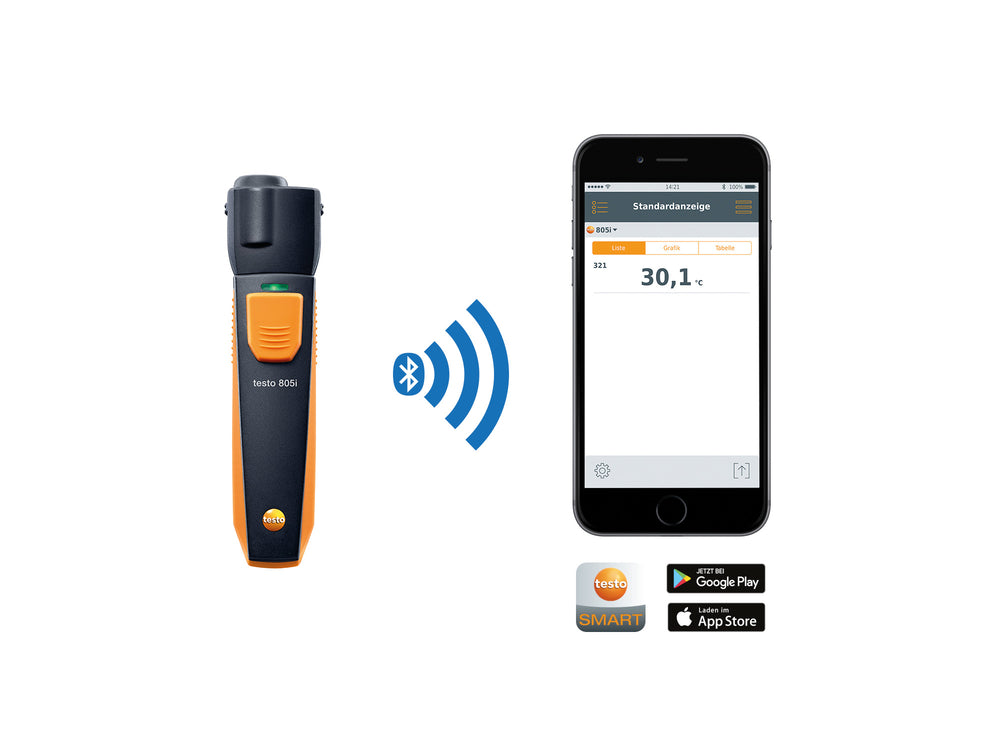 testo 805 i - Infrarot-Thermometer mit Smartphone-Bedienung