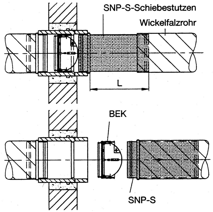 Strulik Schiebestutzen Revisionselement SNP-S, NW 160mm