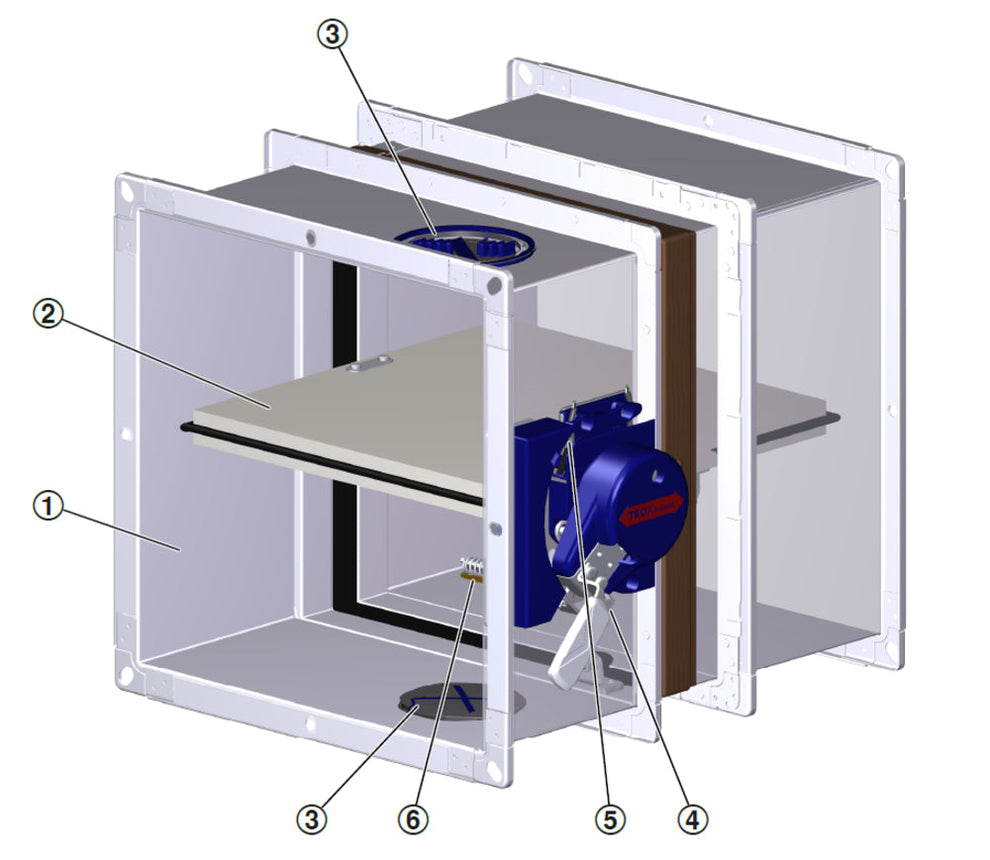 Trox Brandschutzklappe FK2-EU/DE/1500x250x500/ES/Z00