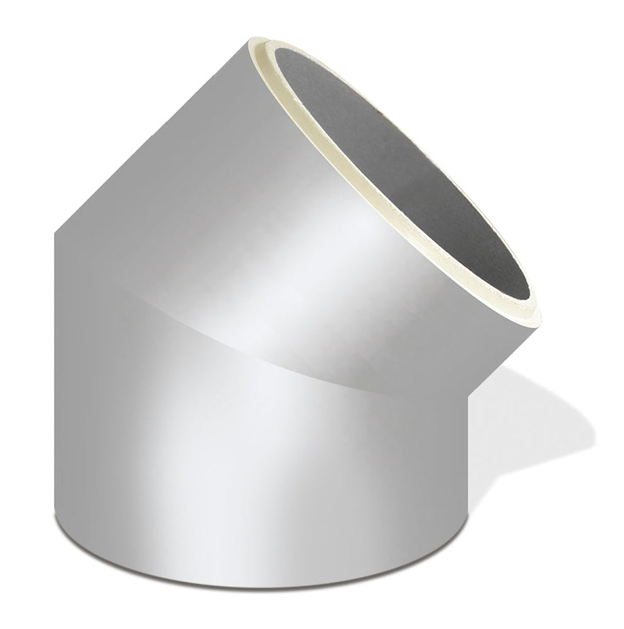 Ventaflex PUR-Hartschaum Bogen 45° rund NW200, glatte Innenbeschichtung, grau RAL 7035