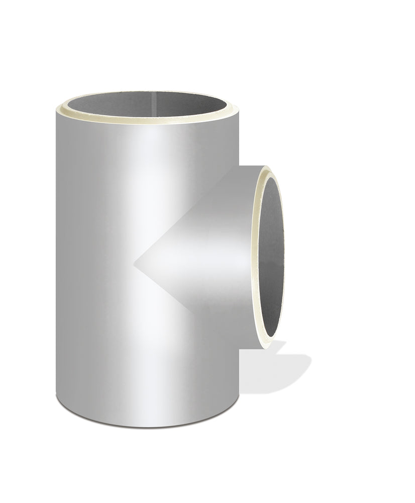 Ventaflex PUR-Hartschaum T-Stück 90° rund NW1090/920, glatte Innenbeschichtung, grau RAL 7035