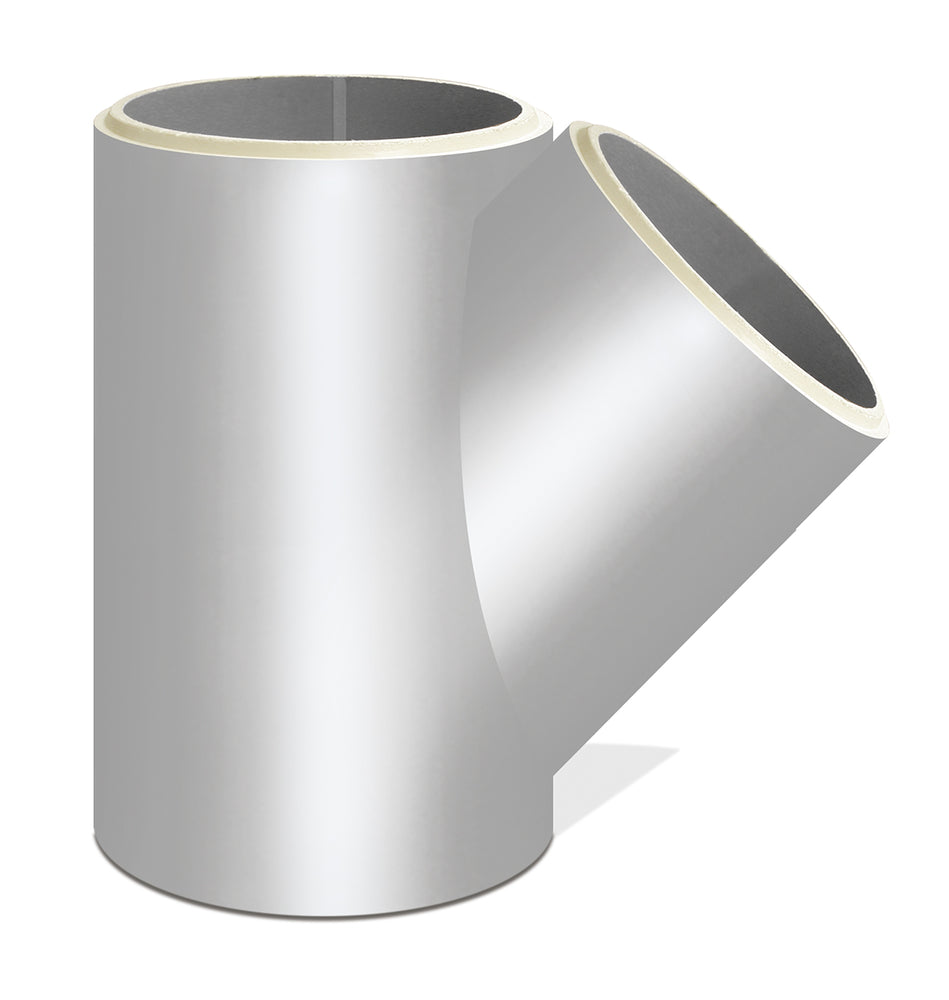 Ventaflex PUR-Hartschaum T-Stück 45° rund NW1270/1270, glatte Innenbeschichtung, grau RAL 7035