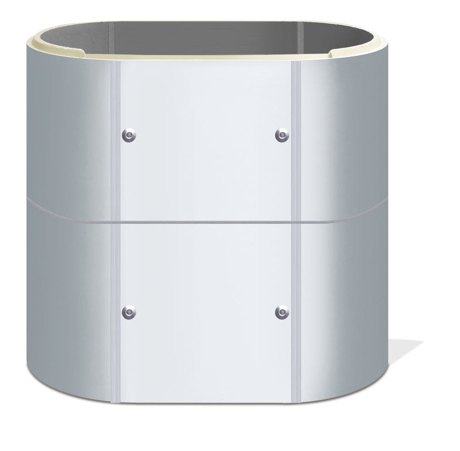 Ventaflex PUR-Hartschaum Luftleitung oval 820x1070, glatte Innenbeschichtung, grau RAL 7035