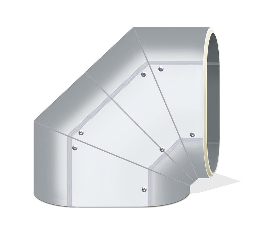 Ventaflex PUR-Hartschaum Bogen 90° vertikal oval 920x1420, glatte Innenbeschichtung, grau